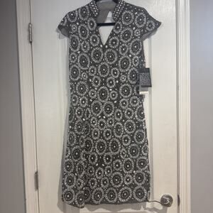 NWT Basix Black Label Fully Hand Beaded Sequin Dress Gown Gray White Size 14